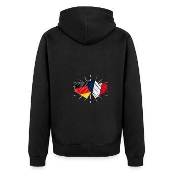 Français Allemagne Cœur France - Veste à capuche bio Premium Unisexe - noir - Dos - Nico (187cm)