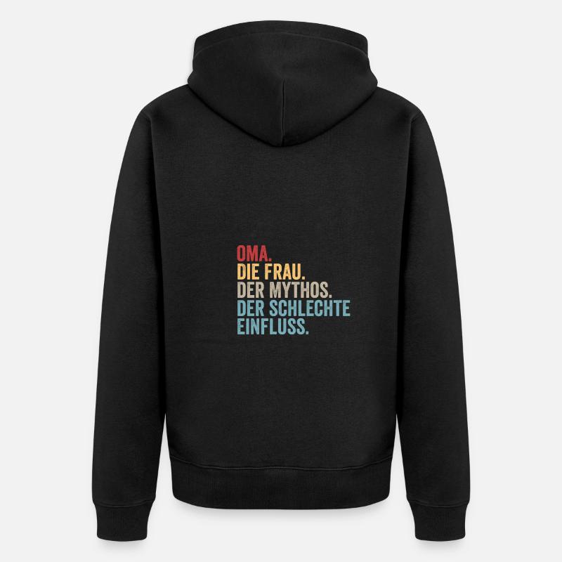 Großmutter Oma - Unisex Premium Bio Zip Hoodie - Schwarz