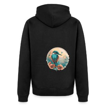 Kingfisher Bird Lovers - Veste à capuche bio Premium Unisexe - noir - Dos - Nico (187cm)