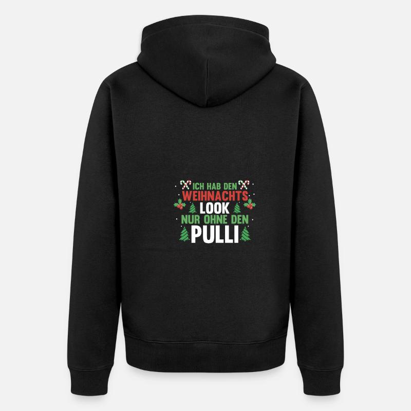 Père Noël Noël laid Noël - Veste à capuche bio Premium Unisexe - noir