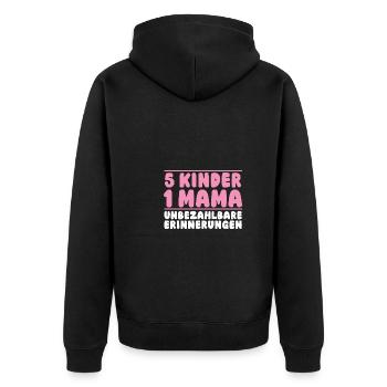 Maman de 5 enfants - Veste à capuche bio Premium Unisexe - noir - Dos - Nico (187cm)