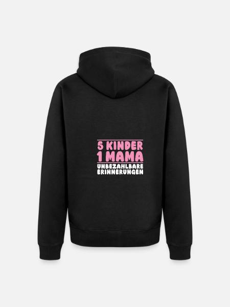Maman de 5 enfants - Veste à capuche bio Premium Unisexe - noir