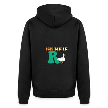 Pensioner Retirement Pension Pension Duck - Unisex Premium Organic Zip Hoodie - black - Back - Nico (187cm)