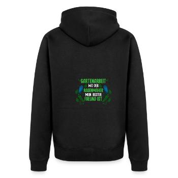 Gardener Hobby Gardener Garden - Unisex Premium Organic Zip Hoodie - black - Back - Nico (187cm)
