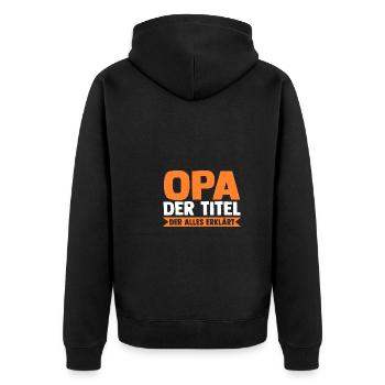 Grandfather Great-grandpa Great-grandfather Grandpa - Unisex Premium Organic Zip Hoodie - black - Back - Nico (187cm)