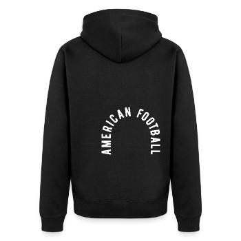 American Football - Unisex Premium Bio Zip Hoodie - Schwarz - Hinten - Nico (187cm)