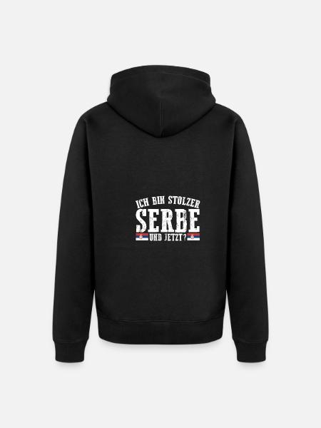 Serbe Serbe Serbie - Veste à capuche bio Premium Unisexe - noir
