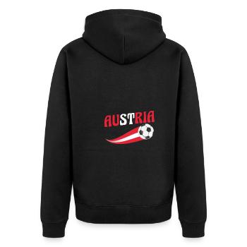 Austrians Austria - Unisex Premium Organic Zip Hoodie - black - Back - Nico (187cm)