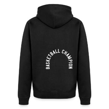 Basketball Champion - Unisex Premium Bio Zip Hoodie - Schwarz - Hinten - Nico (187cm)