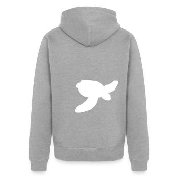 Wasserschildkröte Umriss - Unisex Premium Bio Zip Hoodie - Grau meliert - Hinten - Nico (187cm)