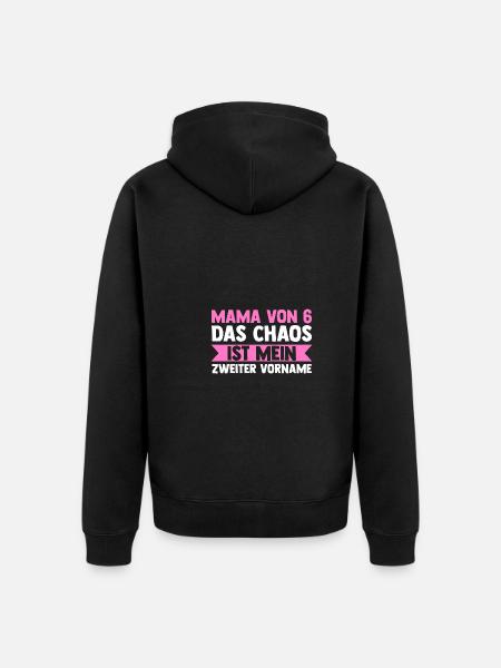 Mom of 6 children - Unisex Premium Organic Zip Hoodie - black