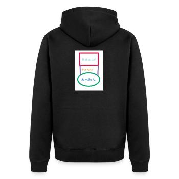Antwort - Unisex Premium Bio Zip Hoodie - Schwarz - Hinten - Nico (187cm)