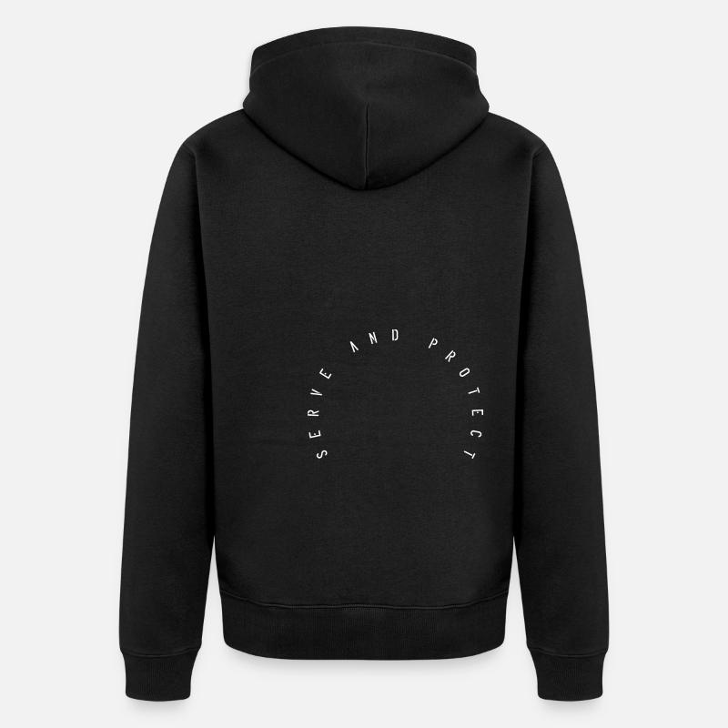 Serve and Protect - Unisex Premium Bio Zip Hoodie - Schwarz