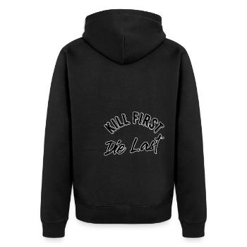 Tuer le premier mort en dernier - Veste à capuche bio Premium Unisexe - noir - Dos - Nico (187cm)