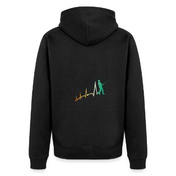 Angler Evolution Fishing - Unisex Premium Organic Zip Hoodie - black - Back - Nico (187cm)