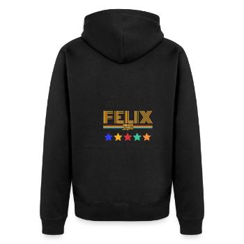 Felix - Unisex Premium Bio Zip Hoodie - Schwarz - Hinten - Nico (187cm)