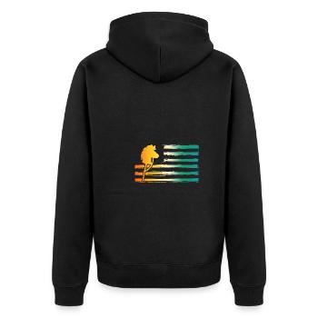 Steckenpferd Hobby Horsing - Unisex Premium Bio Zip Hoodie - Schwarz - Hinten - Nico (187cm)
