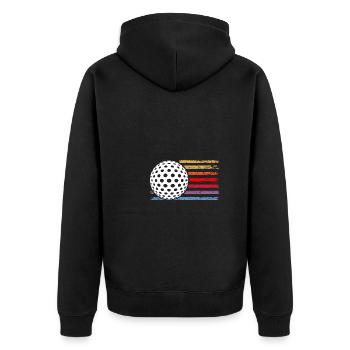Golfers Golf - Unisex Premium Organic Zip Hoodie - black - Back - Nico (187cm)