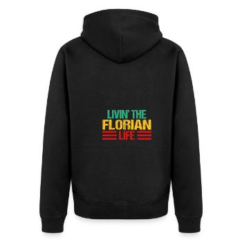 Florian - Unisex Premium Bio Zip Hoodie - Schwarz - Hinten - Nico (187cm)