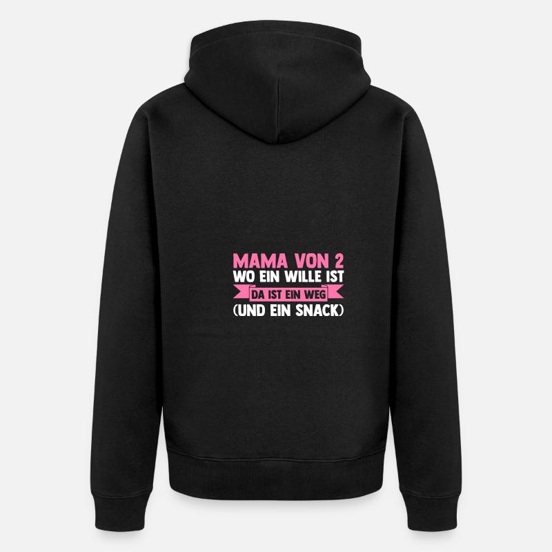 Maman de 2 enfants - Veste à capuche bio Premium Unisexe - noir