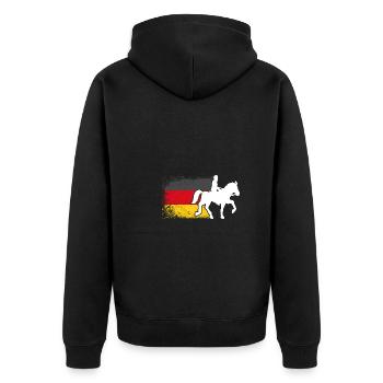 Monter à cheval avec le drapeau de l’Allemagne - Veste à capuche bio Premium Unisexe - noir - Dos - Nico (187cm)