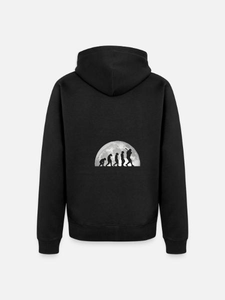 Baseball Player Evolution Baseball - Unisex Premium Organic Zip Hoodie - black