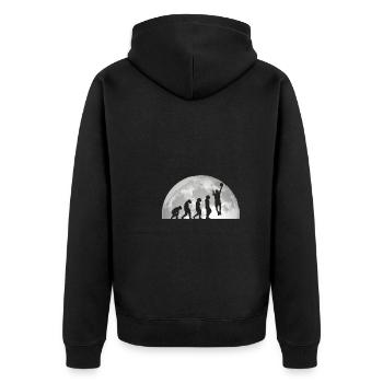 Basketball Players Evolution Basketball - Unisex Premium Organic Zip Hoodie - black - Back - Nico (187cm)
