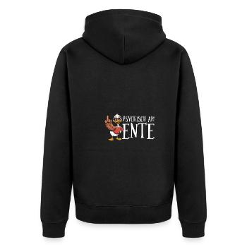 Psychically on the duck - Unisex Premium Organic Zip Hoodie - black - Back - Nico (187cm)