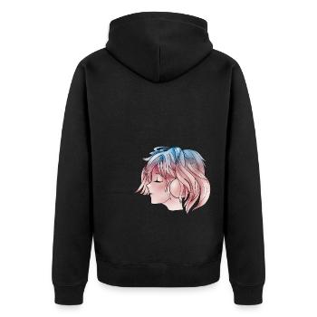 Manga Girl Musique Anime - Veste à capuche bio Premium Unisexe - noir - Dos - Nico (187cm)