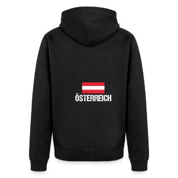 Austrians Austria - Unisex Premium Organic Zip Hoodie - black - Back - Nico (187cm)