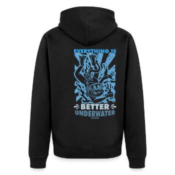 Diving Scuba Instructor Holiday Summer Gift - Unisex Premium Organic Zip Hoodie - black - Back - Nico (187cm)