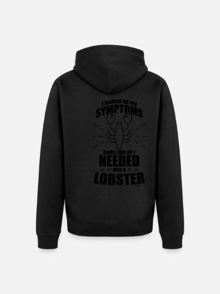 Hummer Languste Krebstier Meereslebewesen - Unisex Premium Bio Zip Hoodie - Schwarz