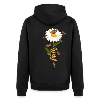 Faith Daisy Christian Jardinier - Veste à capuche bio Premium Unisexe - noir - Dos - Nico (187cm)
