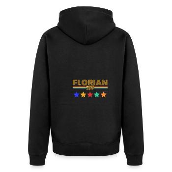 Florian - Unisex Premium Bio Zip Hoodie - Schwarz - Hinten - Nico (187cm)