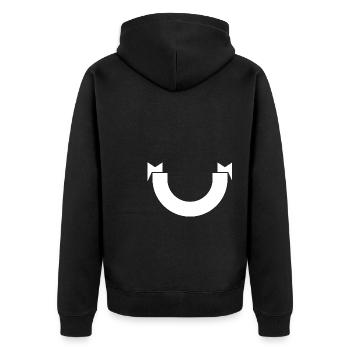 Banner - Unisex Premium Bio Zip Hoodie - Schwarz - Hinten - Nico (187cm)