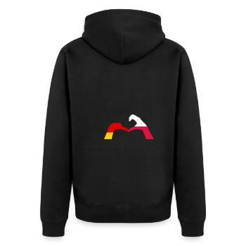 Pole Deutschland Polen - Unisex Premium Bio Zip Hoodie - Schwarz - Hinten - Nico (187cm)
