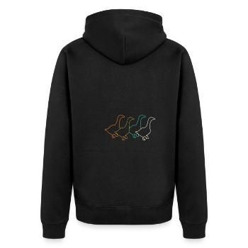 Goose - Unisex Premium Organic Zip Hoodie - black - Back - Nico (187cm)