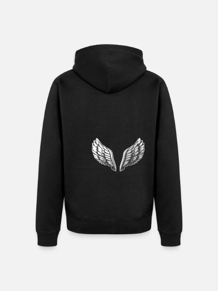 Wing - Unisex Premium Organic Zip Hoodie - black
