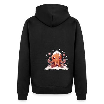 Poulpe pain d’épices - Veste à capuche bio Premium Unisexe - noir - Dos - Nico (187cm)