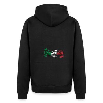 Italy Italian Vaffanculo - Unisex Premium Organic Zip Hoodie - black - Back - Nico (187cm)