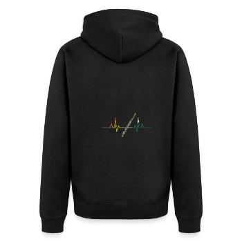 Flûte Heartbeat Flûte - Veste à capuche bio Premium Unisexe - noir - Dos - Nico (187cm)