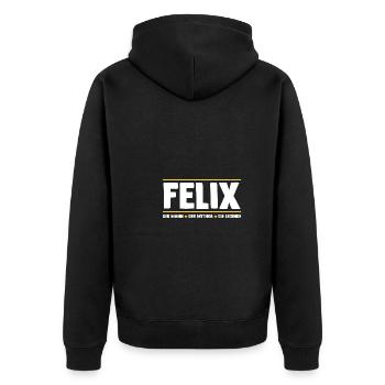 Felix - Unisex Premium Bio Zip Hoodie - Schwarz - Hinten - Nico (187cm)