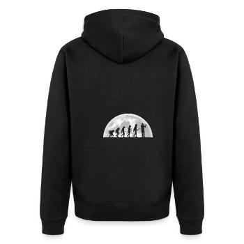 Flautist Evolution Flute - Unisex Premium Organic Zip Hoodie - black - Back - Nico (187cm)