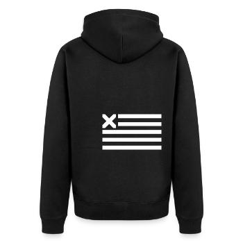 Drapeau des États-Unis X - Veste à capuche bio Premium Unisexe - noir - Dos - Nico (187cm)
