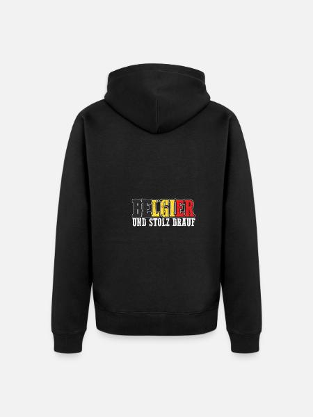 Belgian Belgian Belgium - Unisex Premium Organic Zip Hoodie - black