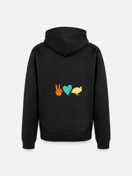 Hühner Hahn Perlhuhn - Unisex Premium Bio Zip Hoodie - Schwarz