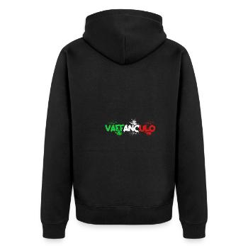 Italy Italian Vaffanculo - Unisex Premium Organic Zip Hoodie - black - Back - Nico (187cm)
