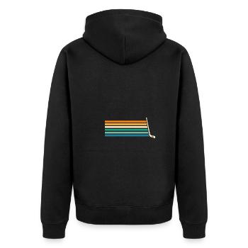 Eishockeyspieler Eishockey - Unisex Premium Bio Zip Hoodie - Schwarz - Hinten - Nico (187cm)