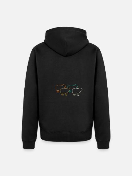 Schäfer Schaf - Unisex Premium Bio Zip Hoodie - Schwarz