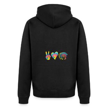 Akkordeonspieler Akkordeon - Unisex Premium Bio Zip Hoodie - Schwarz - Hinten - Nico (187cm)